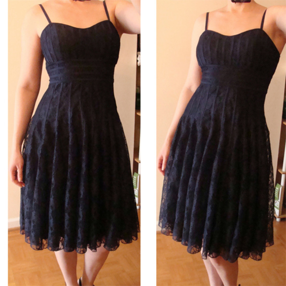 JS Collections Dresses & Skirts - JS collection cocktail event dress S navy lace